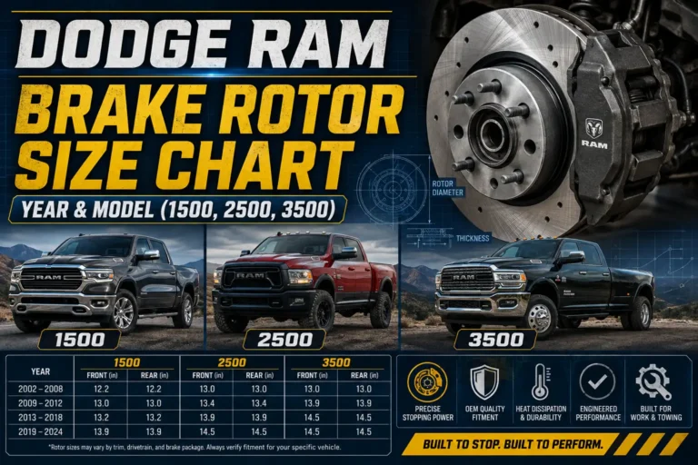 Dodge Ram Brake Rotor Size Chart: Year & Model (1500, 2500, 3500)