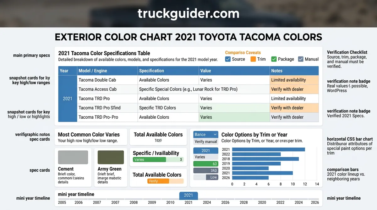 exterior color chart 2021 toyota tacoma colors
