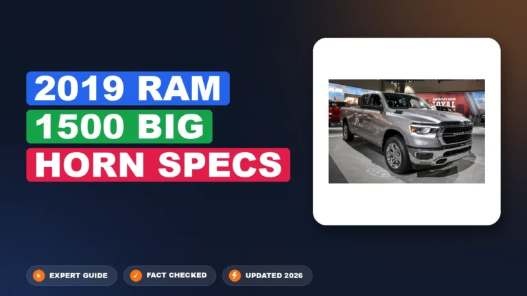 2019 Ram 1500 Big Horn Specs 2026 Quick Reference