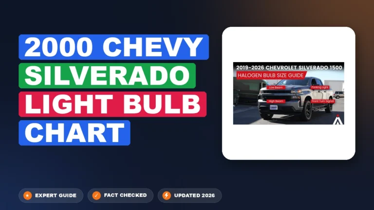 2000 Chevy Silverado Light Bulb Specification Chart By Year: 2000