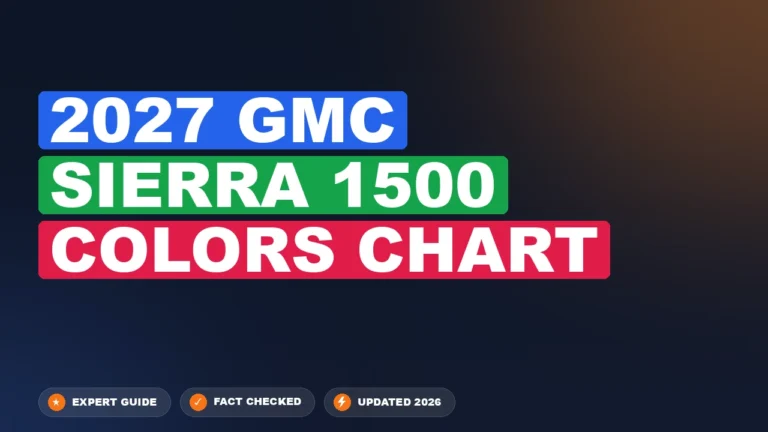 2027 Gmc Sierra 1500 Colors Specification Chart By Year: 2027