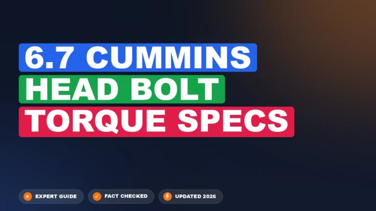 6.7 Cummins Head Bolt Torque Specs Chart By Year (2007–2026): HP, Torque & Key Specs