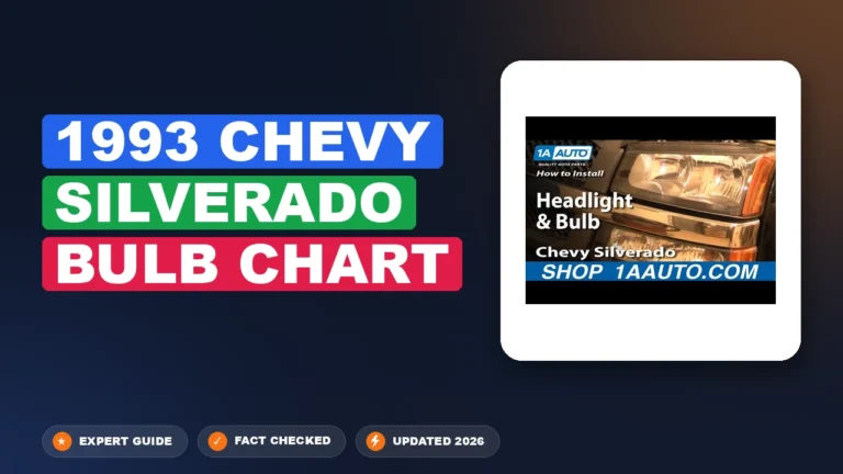 1993 Chevy Silverado Bulb Specification Chart By Year: 1993
