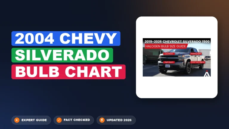 2004 Chevy Silverado Bulb Specification Chart By Year: 2004