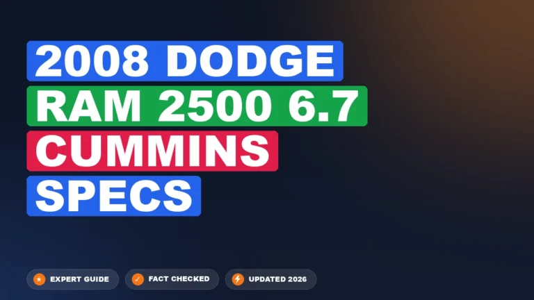 2008 Dodge Ram 2500 6.7 Cummins Specs 2026 Quick Reference