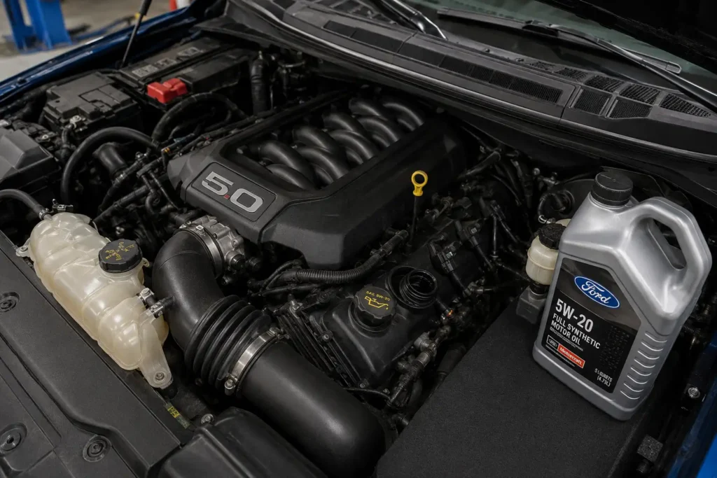 Ford F150 5.0L Coyote oil capacity and dipstick check