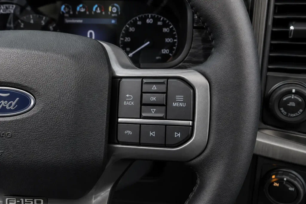 Ford F150 steering wheel menu buttons used for oil life reset