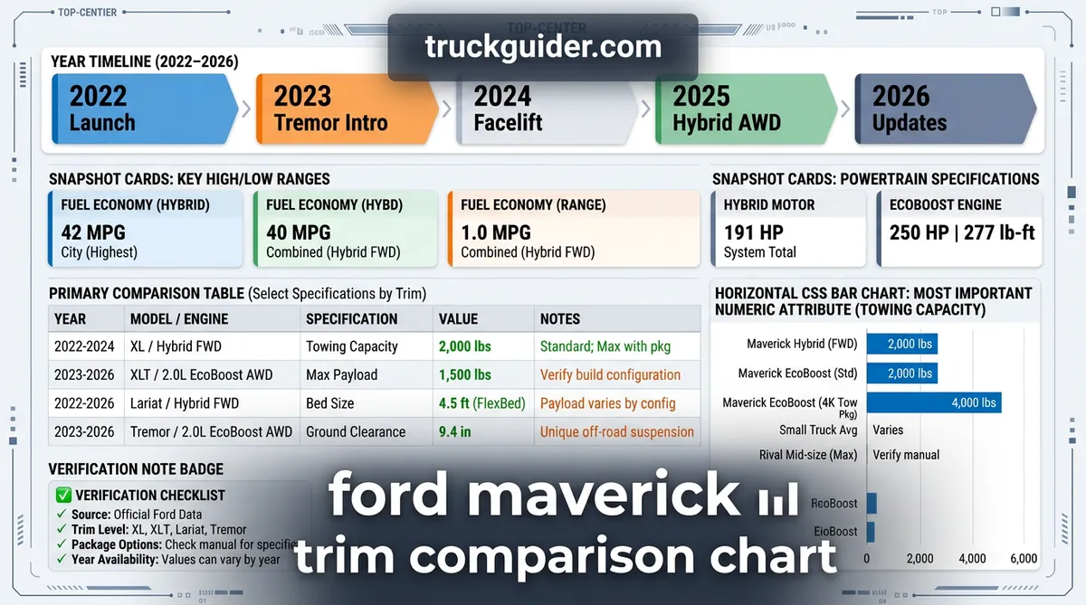 ford maverick trim comparison chart