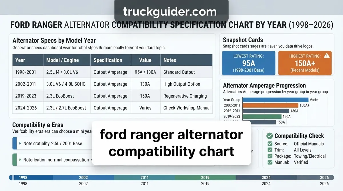 ford ranger alternator compatibility chart