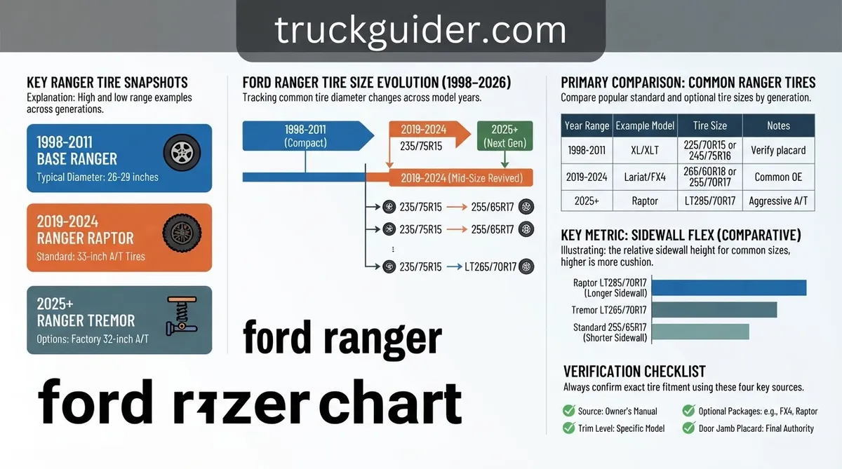 ford ranger tire size chart