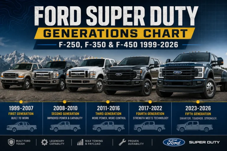 Ford Super Duty Generations Chart: 2026 F-250, F-350 & F-450