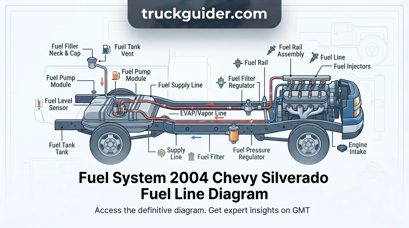 fuel system 2004 chevy silverado fuel line diagram with labeled components and connections