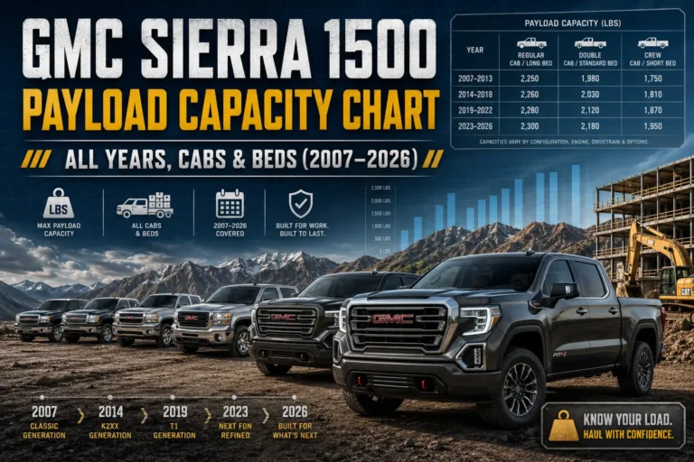 GMC Sierra 1500 Payload Capacity Chart: All Years, Cabs & Beds (2007–2026)