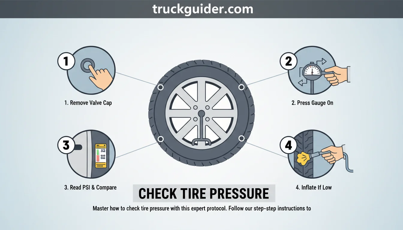 how to check tire pressure reference infographic