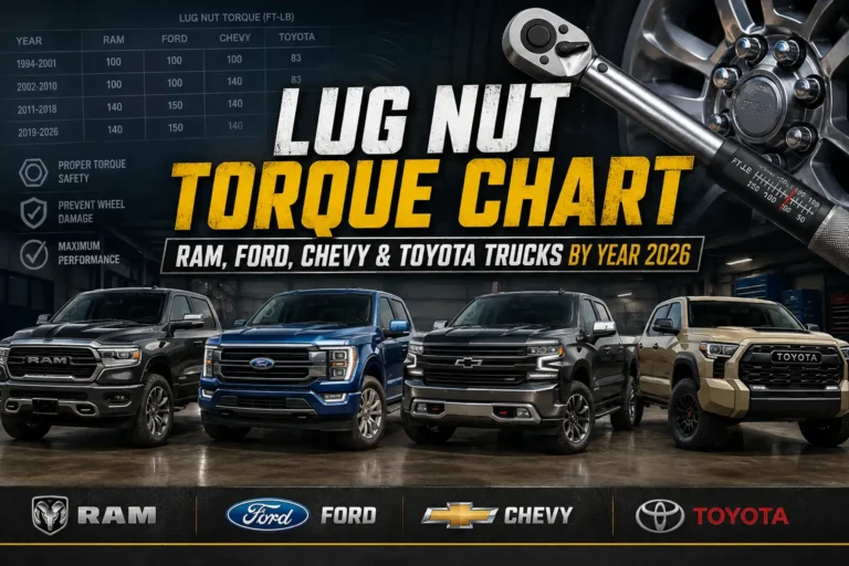 Lug Nut Torque Chart Ram Ford Chevy And Toyota Trucks By Year 2026