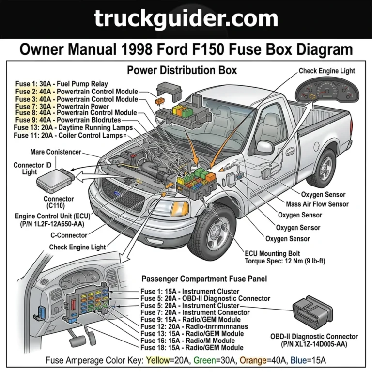 owner manual 1998 ford f150 fuse box diagram diagram with labeled components and explanations