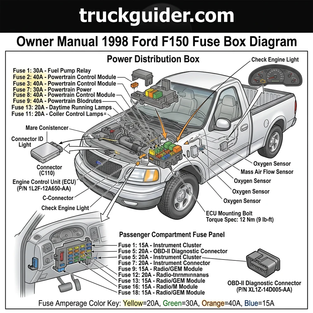 1998 Ford F150 Fuse Box Diagram: 2026 Troubleshooting Guide