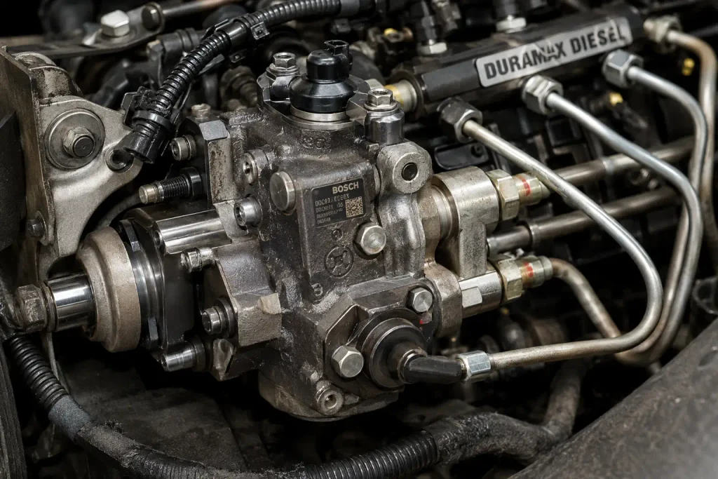 Duramax CP4 fuel pump and rail near P0087 failure point