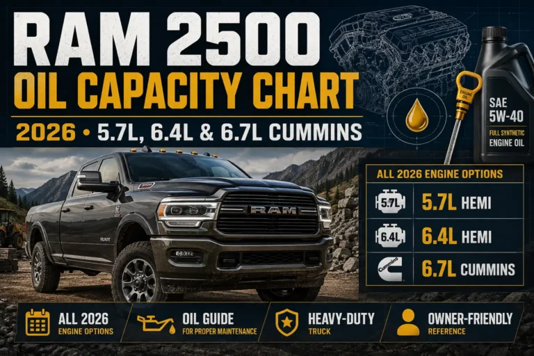 Ram 2500 Oil Capacity Chart by Year: 2026 5.7, 6.4 & 6.7 Cummins