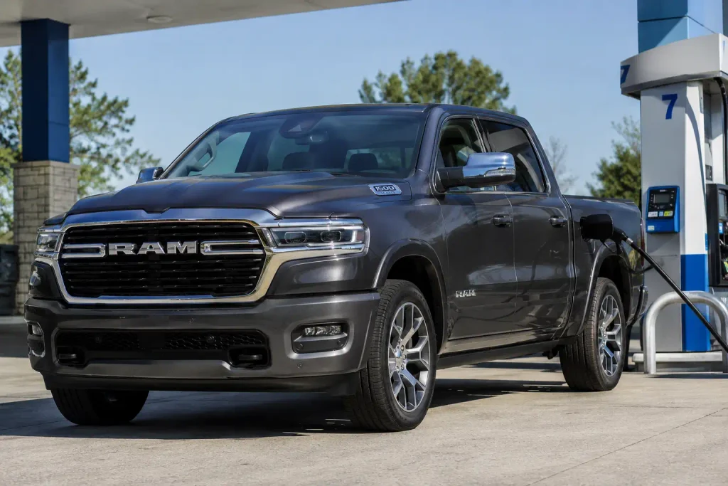 Ram fuel tank size chart showing modern Ram 1500