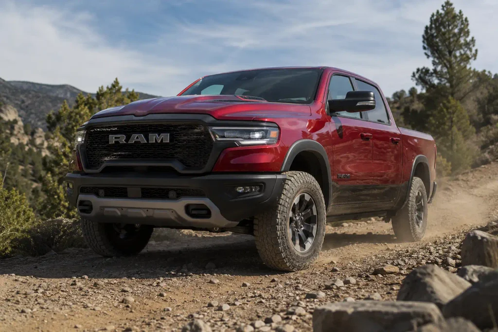 Ram Rebel vs Laramie off-road capability showing Rebel trail hardware
