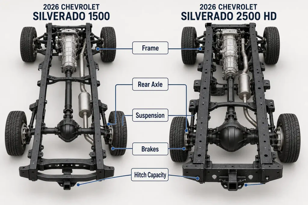 Silverado 1500 vs 2500 HD chassis and suspension differences