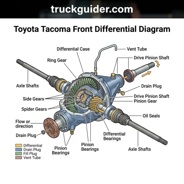 toyota tacoma front differential diagram diagram with labeled components and explanations