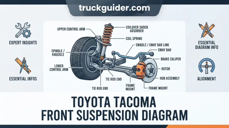 toyota tacoma front suspension diagram with labeled components and connections