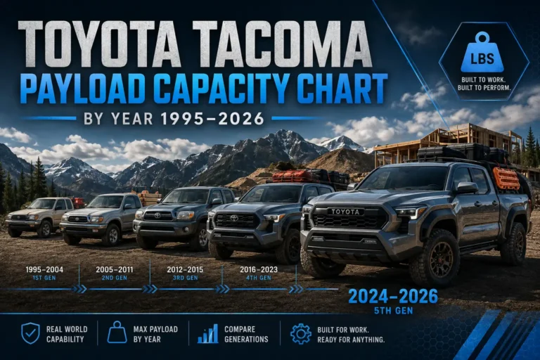 Toyota Tacoma Payload Capacity Chart by Year 1995-2026