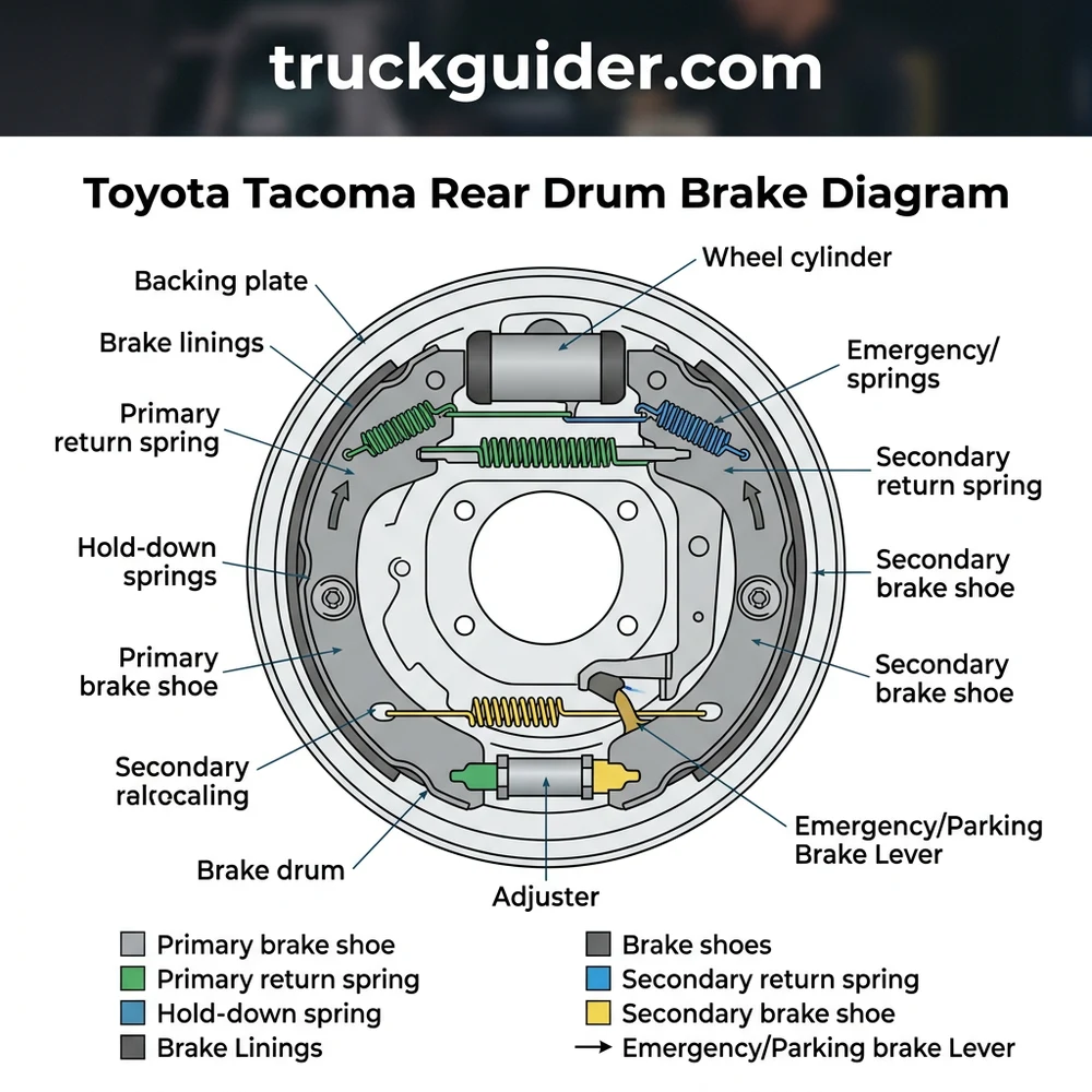 Toyota Tacoma Rear Drum Brake Diagram: 2026 Component Breakdown