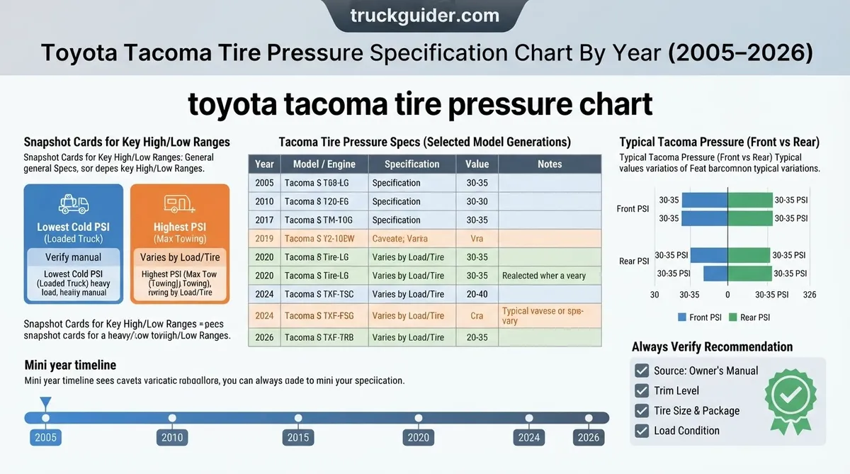 toyota tacoma tire pressure chart