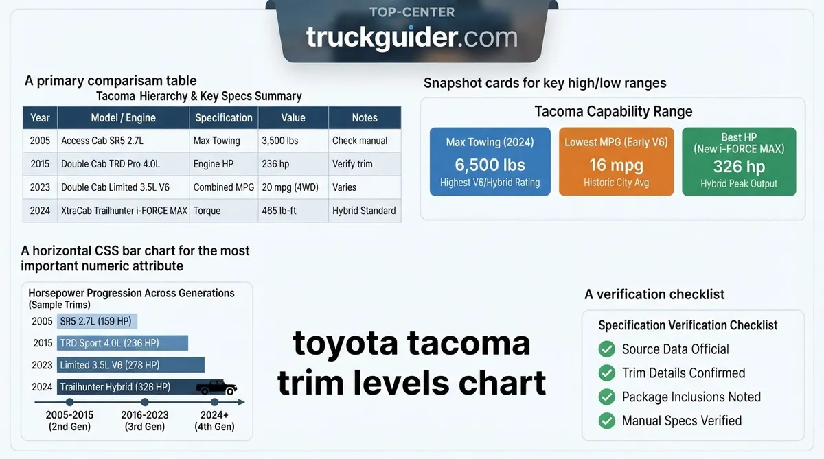 toyota tacoma trim levels chart