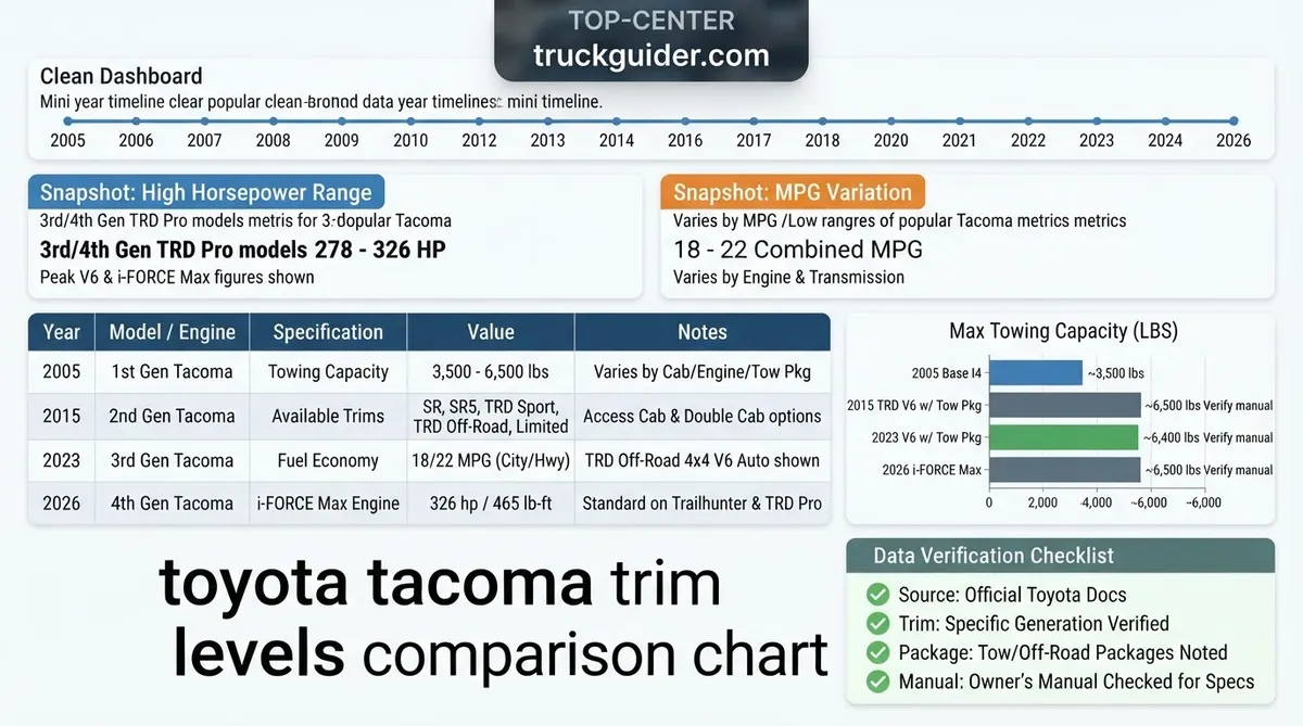 toyota tacoma trim levels comparison chart