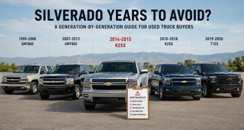 Used Silverado inspection checking engine transmission recalls and rust