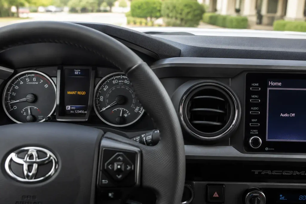 Toyota Tacoma dashboard maintenance required light illuminated