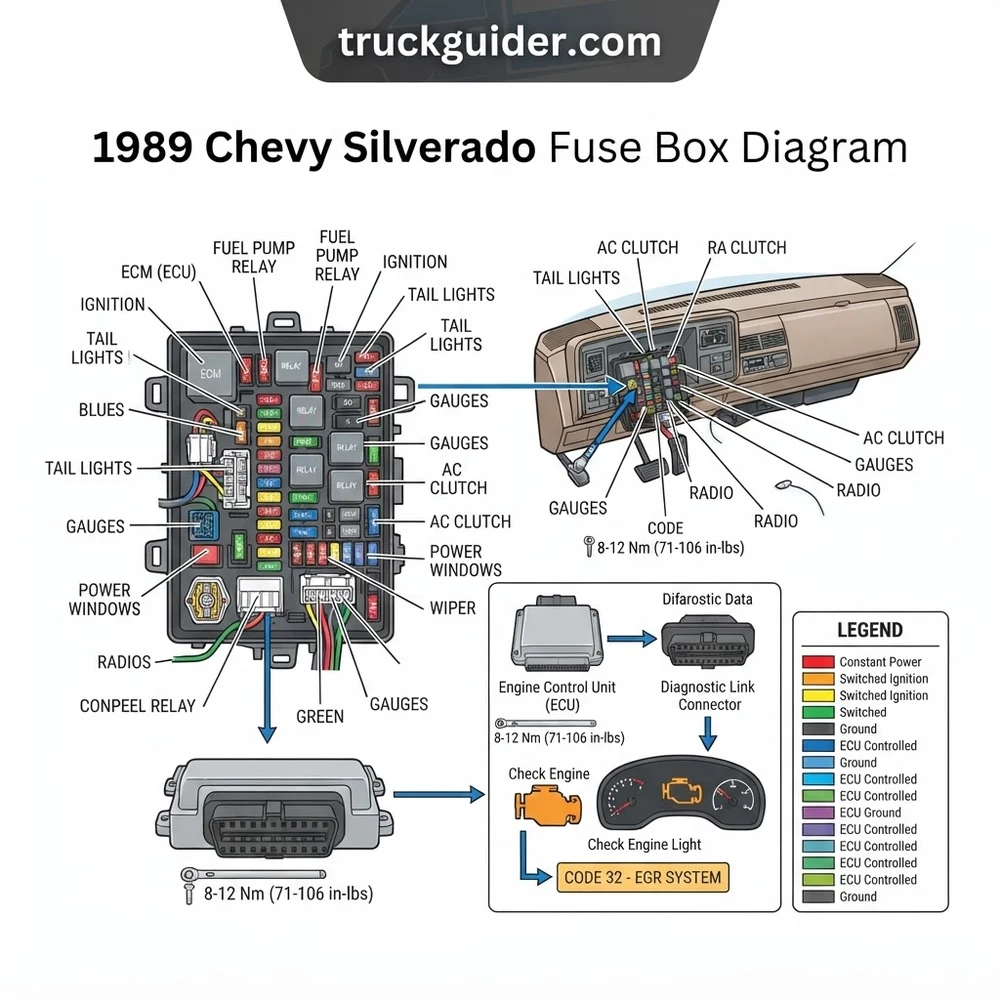 1989 Chevy Silverado Fuse Box Diagram: 2026 Repair Guide
