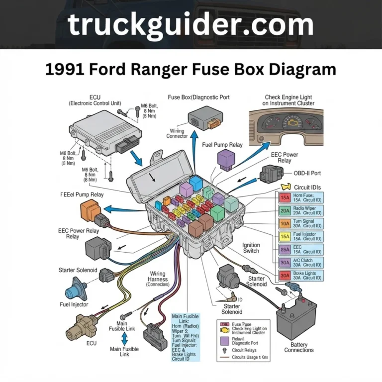 1991 ford ranger fuse box diagram diagram with labeled components and explanations