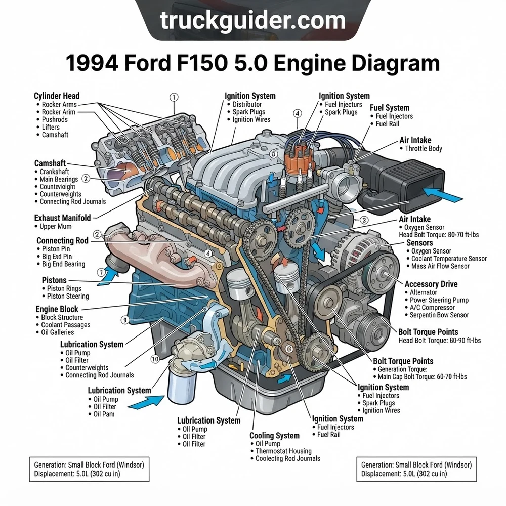 1994 Ford F150 5.0 Engine Diagram: Component Breakdown (2026)