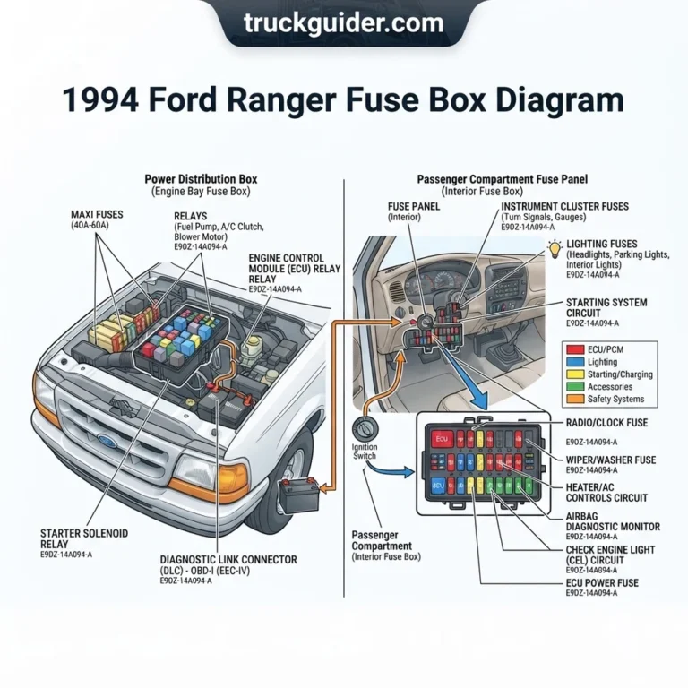 1994 ford ranger fuse box diagram diagram with labeled components and explanations