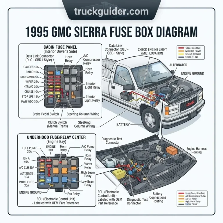 1995 gmc sierra fuse box diagram diagram with labeled components and explanations