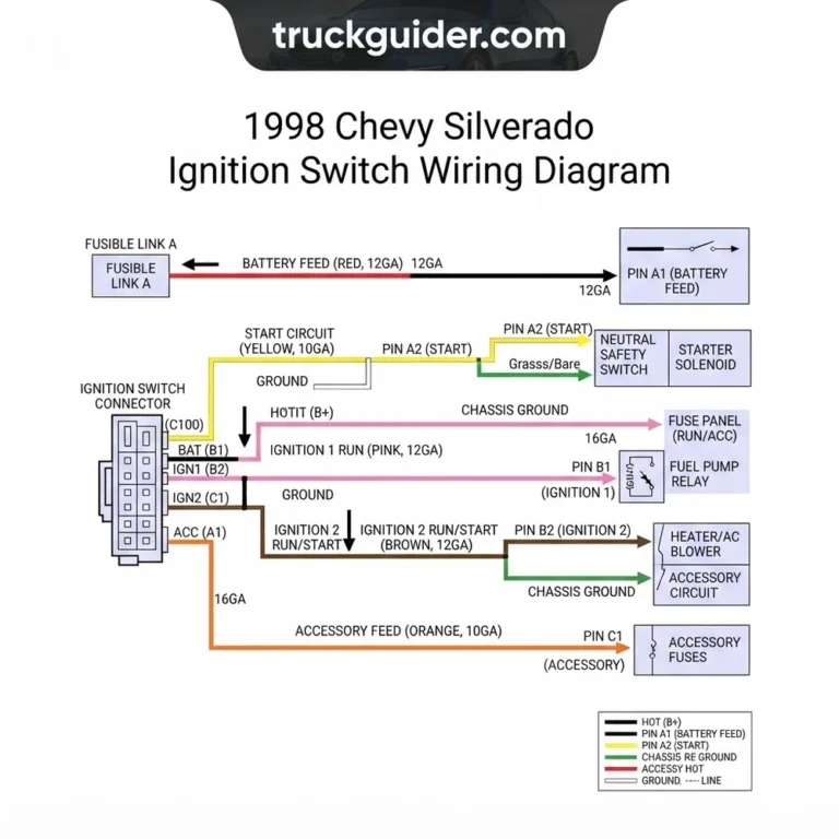 1998 chevy silverado ignition switch wiring diagram diagram with labeled components and explanations