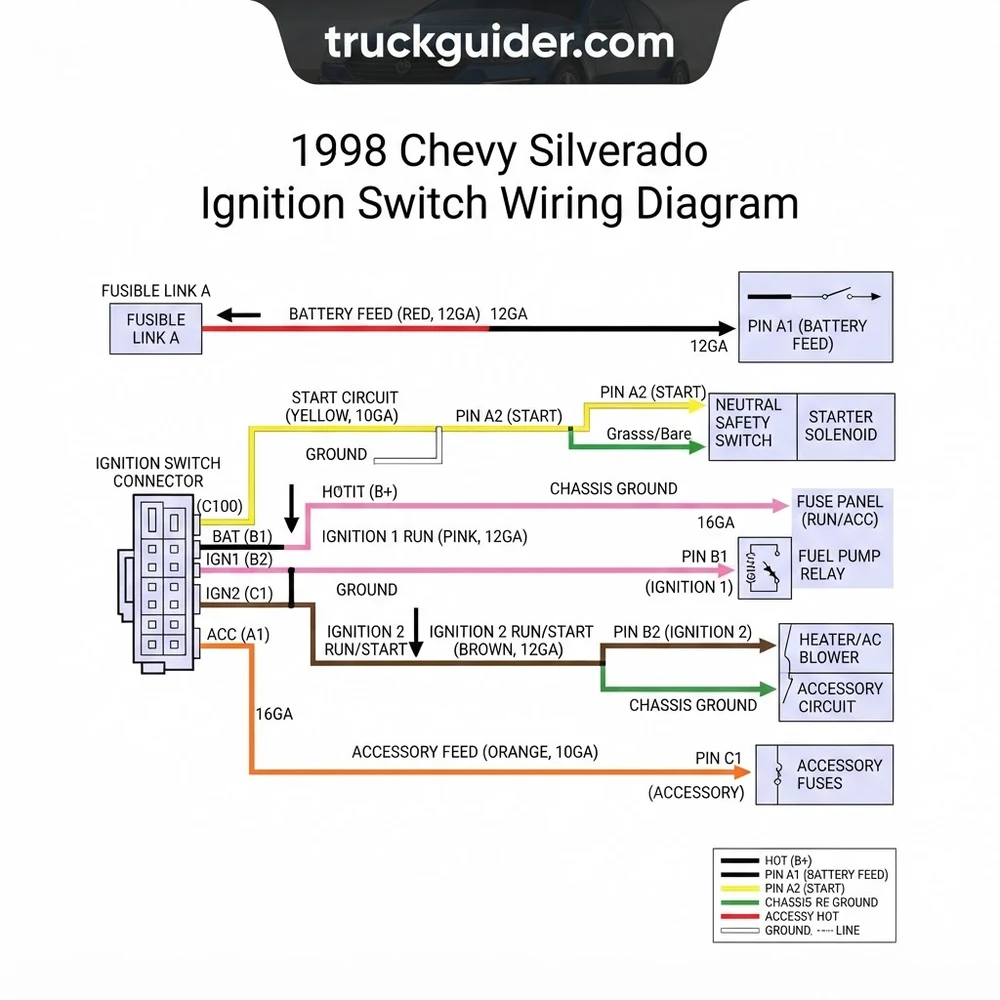 1998 Chevy Silverado Ignition Switch Wiring Diagram: 2026 Repair