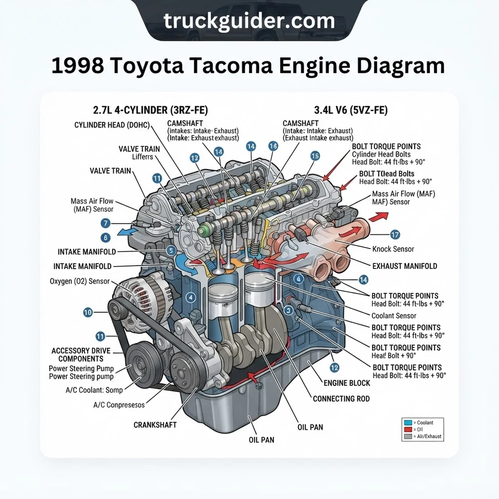 1998 Toyota Tacoma Engine Diagram: 3.4L 5VZ Breakdown (2026)