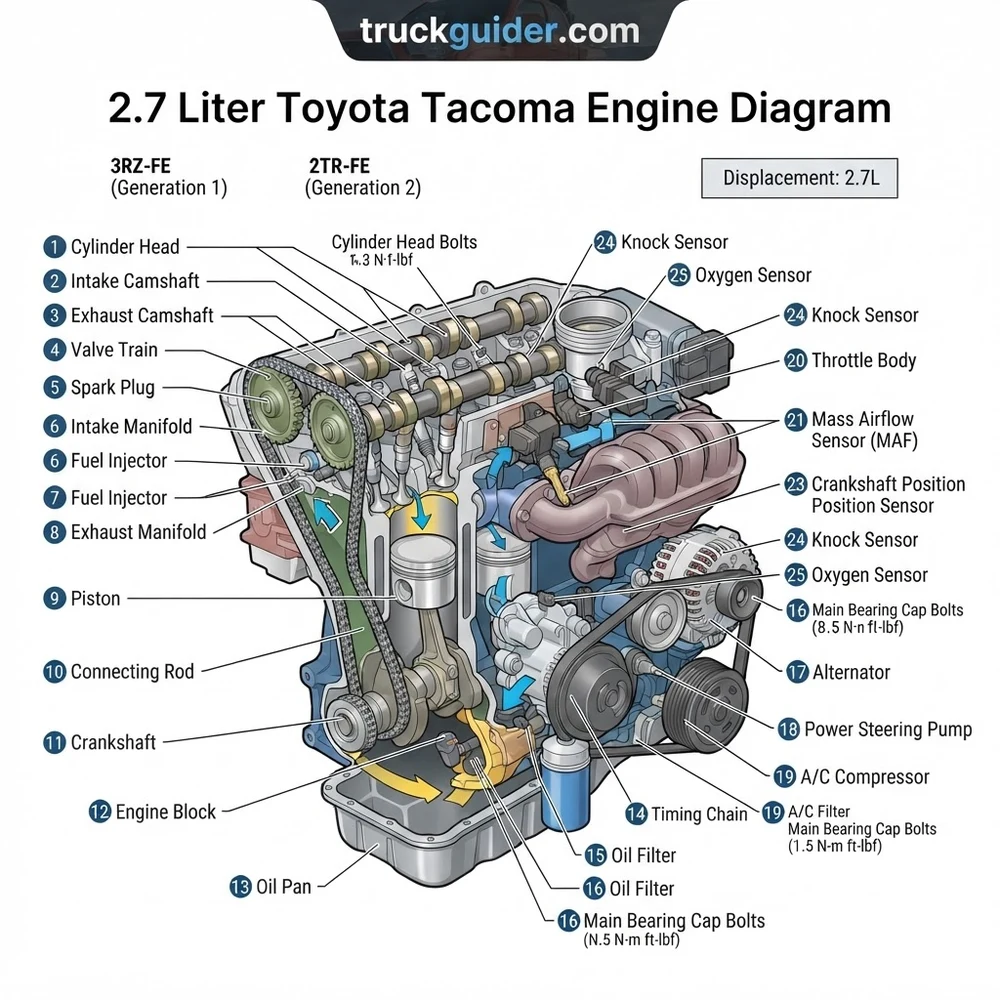 2.7 Liter Toyota Tacoma Engine Diagram: 2026 Component Breakdown