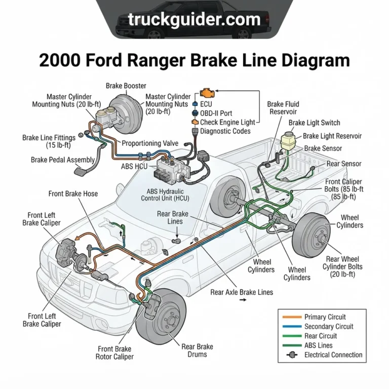 2000 ford ranger brake line diagram diagram with labeled components and explanations