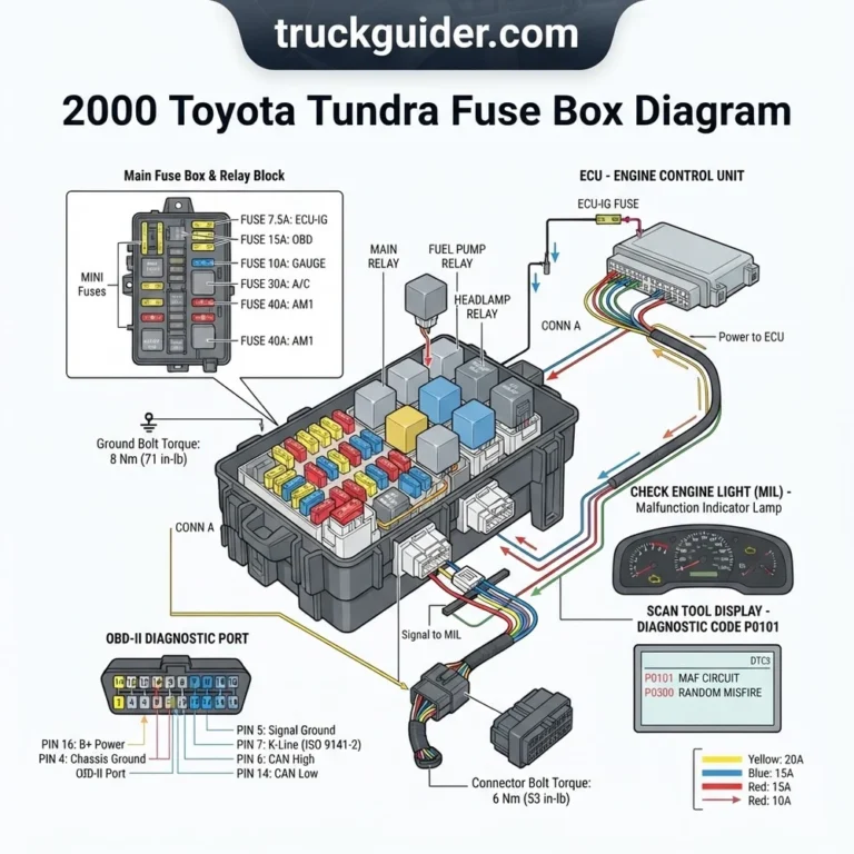 2000 toyota tundra fuse box diagram diagram with labeled components and explanations
