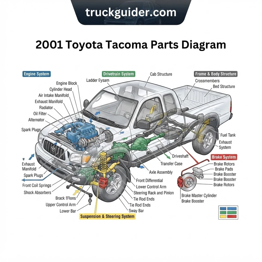 2001 Toyota Tacoma Parts Diagram: 2026 Component Breakdown