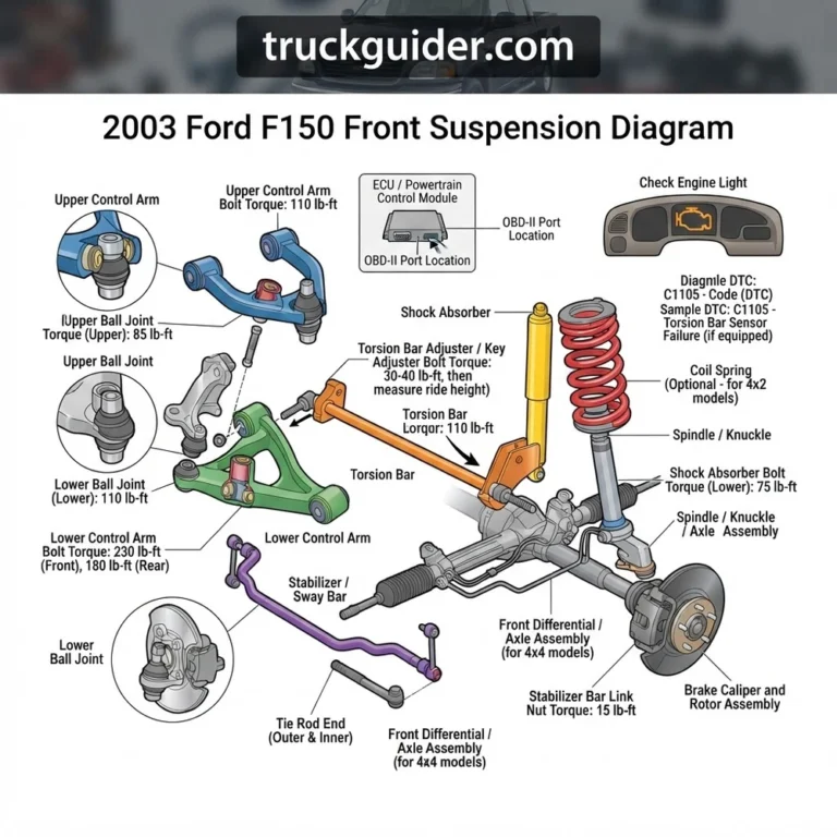 2003 ford f150 front suspension diagram diagram with labeled components and explanations