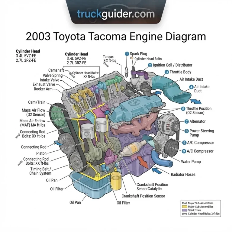 2003 toyota tacoma engine diagram diagram with labeled components and explanations
