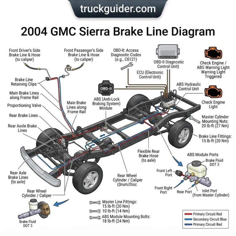 2004 gmc sierra brake line diagram diagram with labeled components and explanations